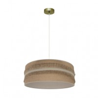 Distribuidor - Lâmpadas Diversas | Colgantes Moderno | COLGANTE NATALIA 1XE27 CUERO/SACO-BEIS REGX50X50CM Ref: 188595015